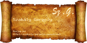 Szakály Gergely névjegykártya