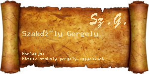 Szakály Gergely névjegykártya